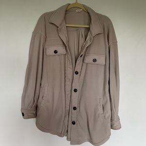 Oversized fleece button up